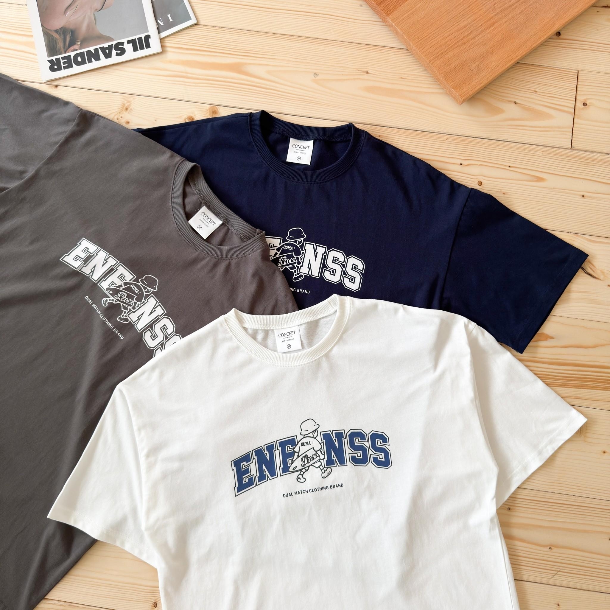 韓國短袖 Enenss 滑板小子印花短T 80877