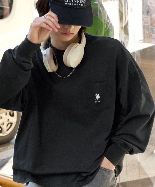 <官網限定!!> U.S. POLO ASSN. 刺繡 Logo 口袋 落肩 薄長袖 6色