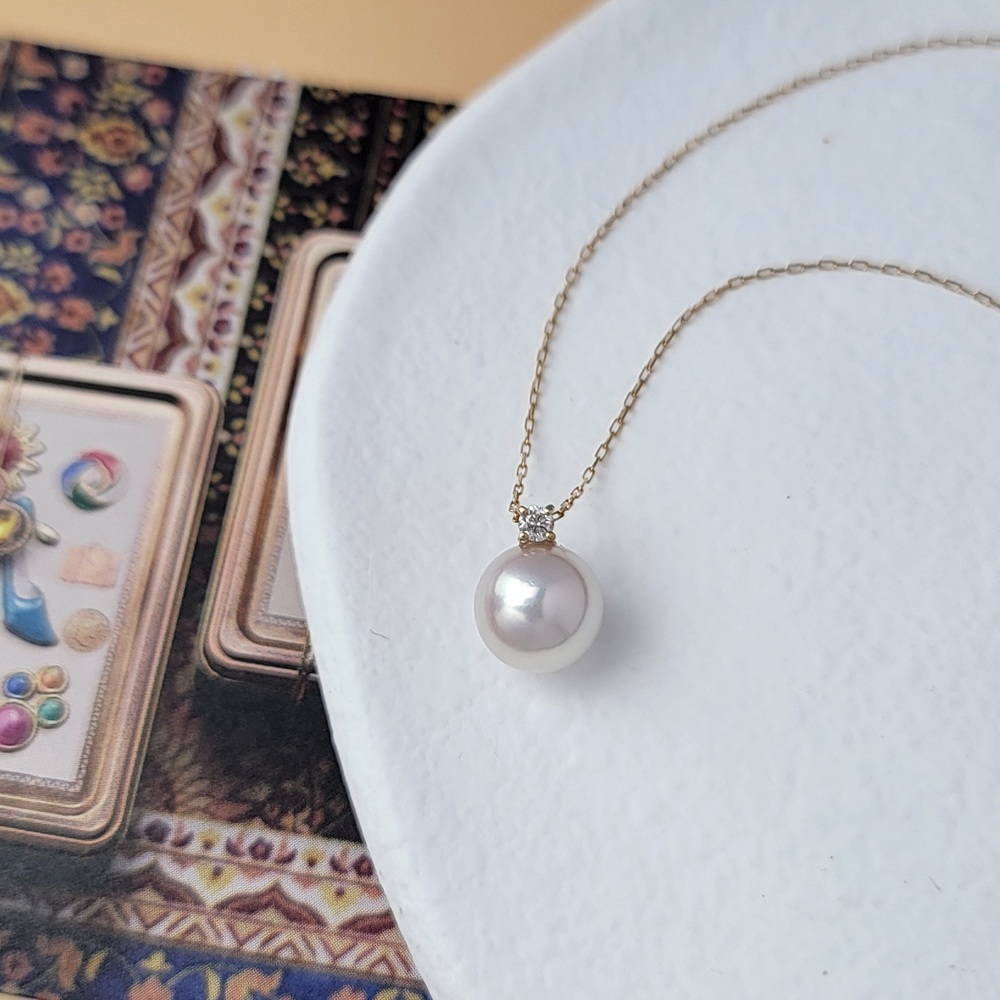 【me.luxe】K18鑽5分akoya珍珠鍊