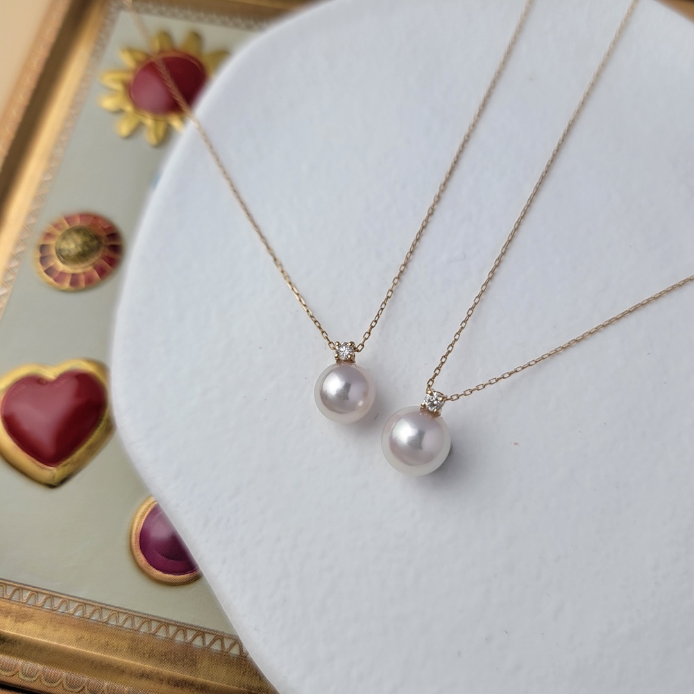 【me.luxe】K18鑽5分akoya珍珠鍊