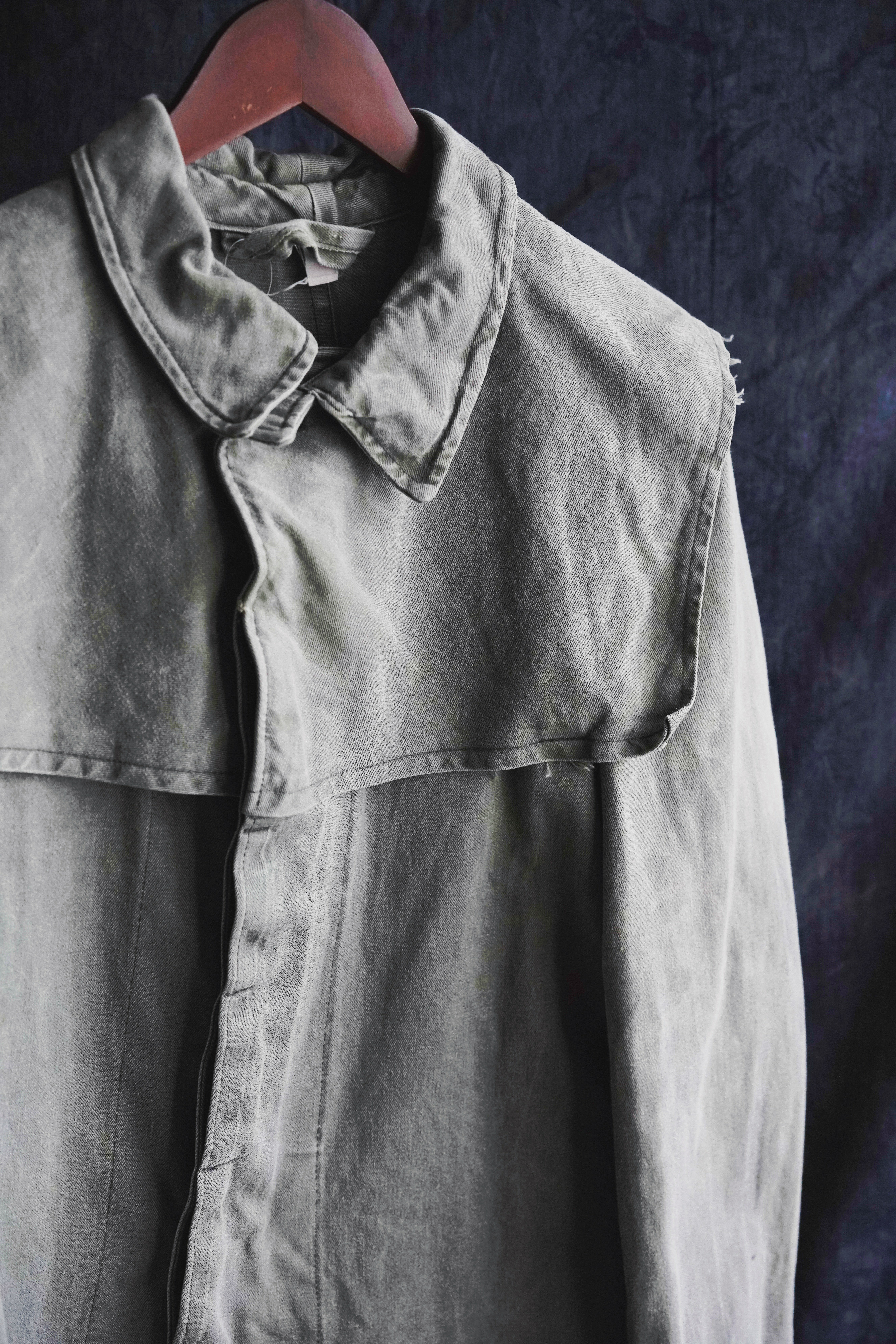 70s German Firefighter cotton Cloak Jacket / 德國消防隊 斜紋棉布斗篷工作外套