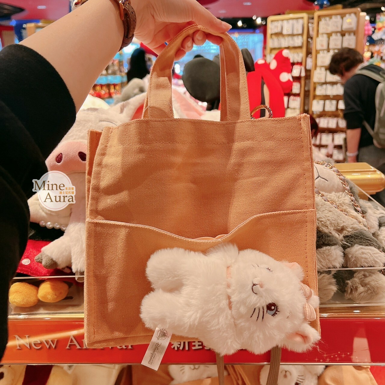 瑪莉貓 Marie 絨毛娃娃 造型 2way 手提包 托特包 斜背包 貓兒歷險記 The Aristocats -香港迪士尼樂園
