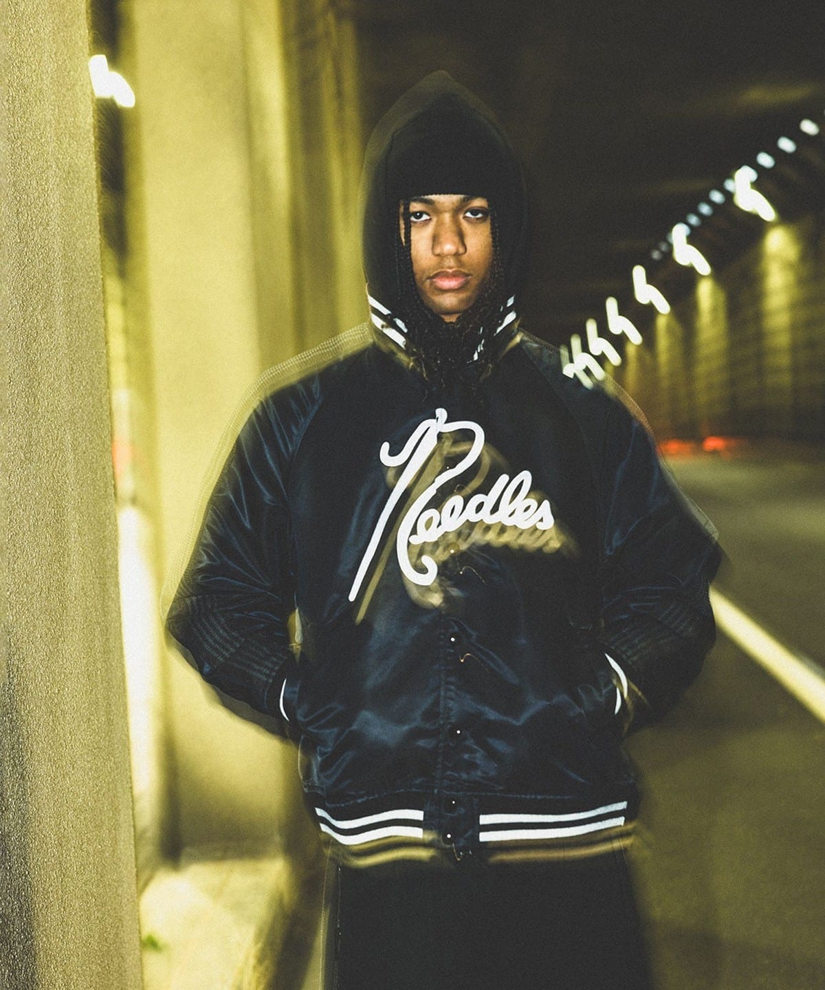 BEAMS【別注】NEEDLES Nylon Stadium Jacket L NEEDLES＞×＜BEAMS＞ Nylon Stadium Jacket Special Item No.11