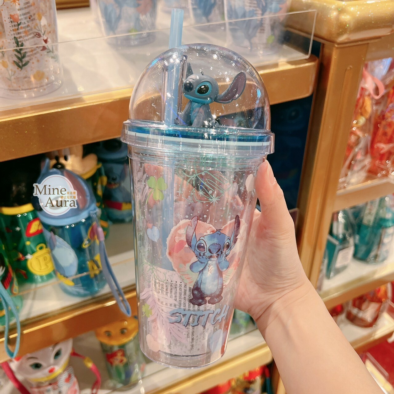 史迪奇 Stitch 立體公仔造型 圖案 吸管 水杯 星際寶貝 Lilo & Stitch -香港迪士尼樂園