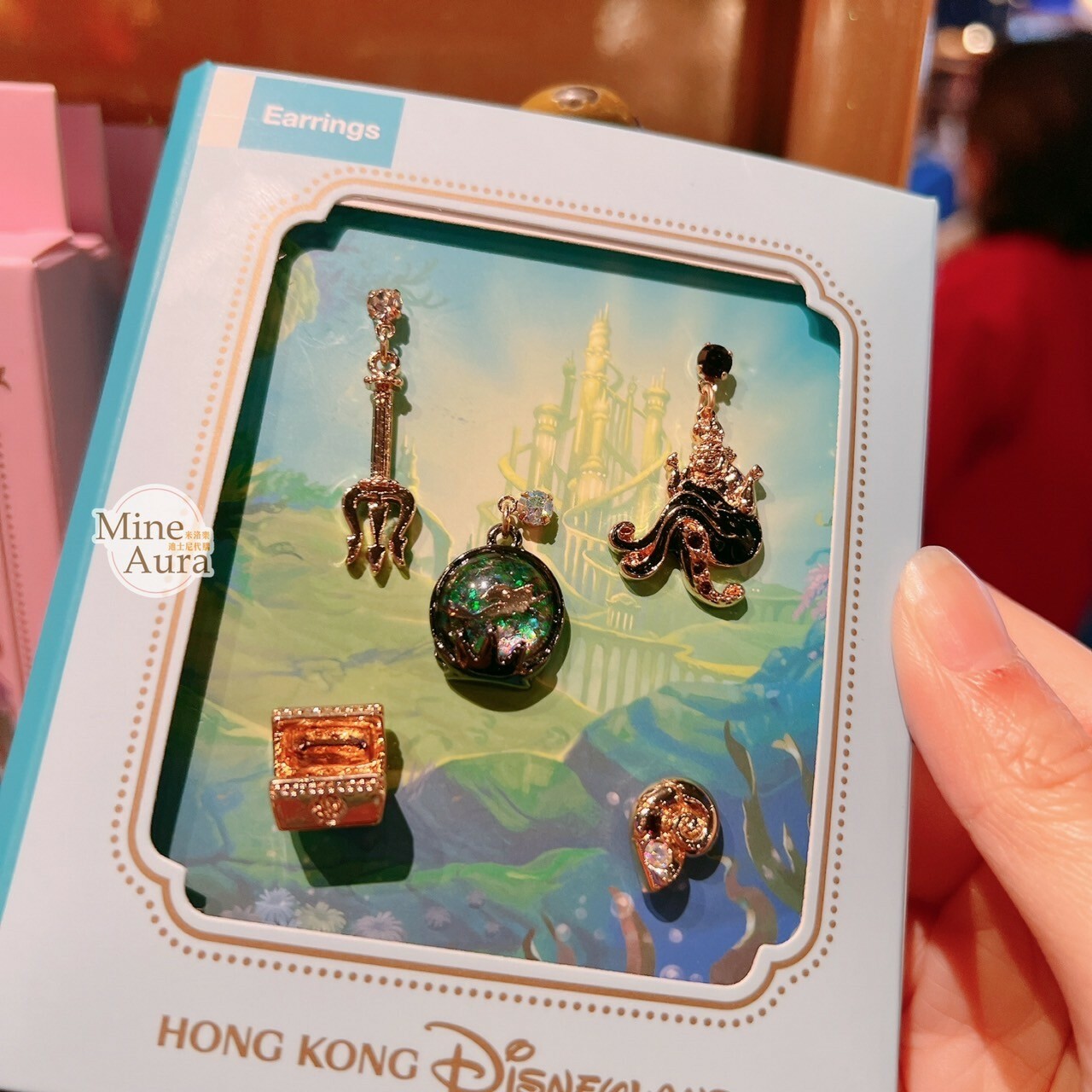 小美人魚 The Little Mermaid 烏蘇拉 Ursula 造型 耳環 5入組 首飾 -香港迪士尼樂園