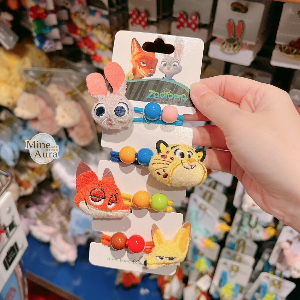 動物方城市 Zootopia 經典角色 Q版大頭絨毛 髮束 4入組 髮飾 -香港迪士尼樂園