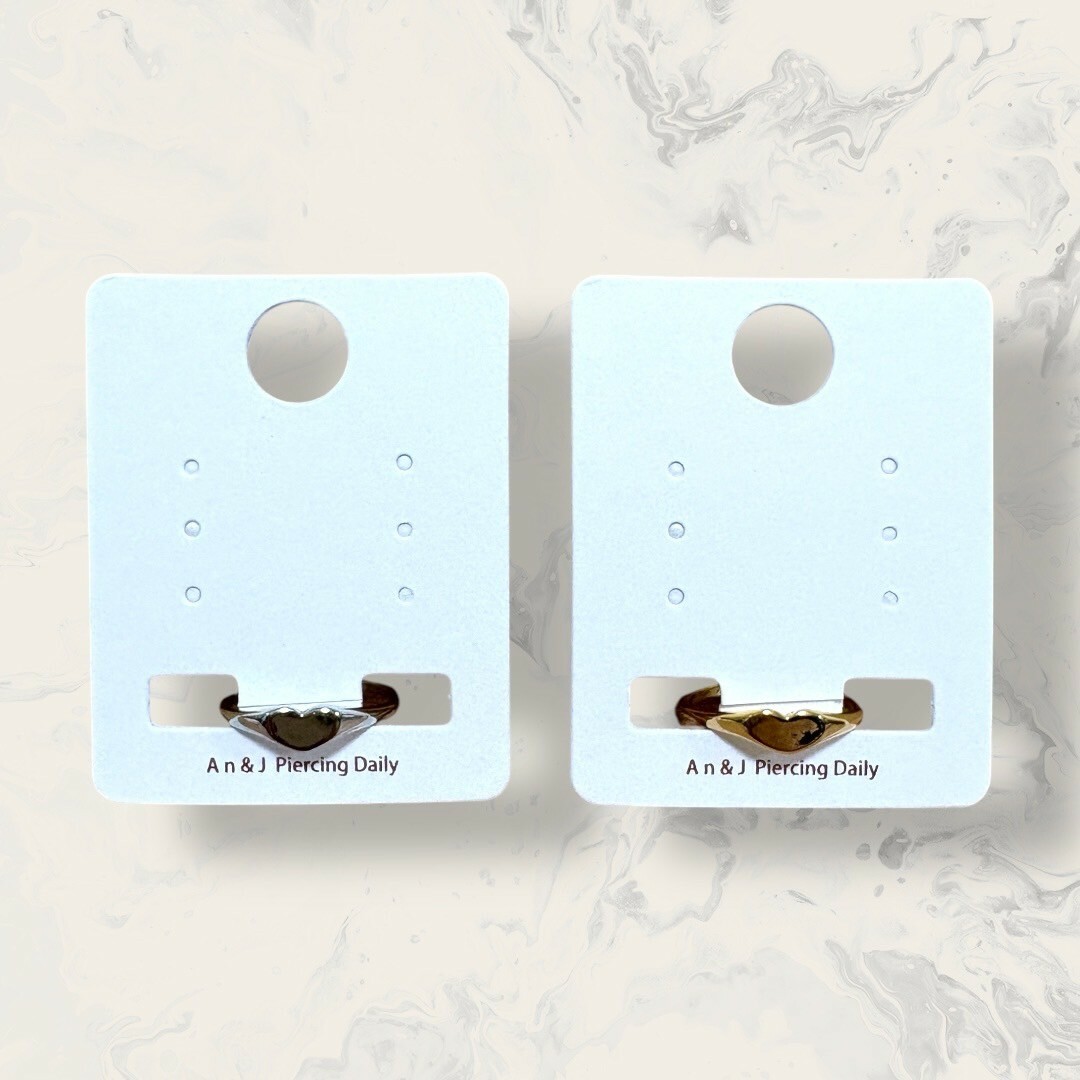 韓版戒指 - 平面愛心 2色