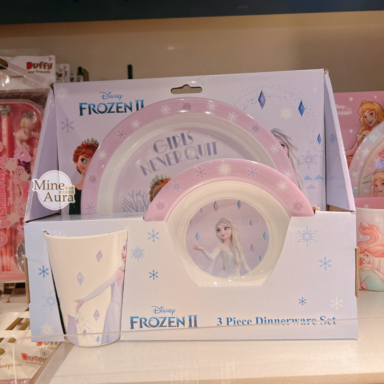 艾莎 Elsa 安娜Anna 餐盤+碗+水杯 三件組 餐具 冰雪奇緣 Frozen -香港迪士尼樂園