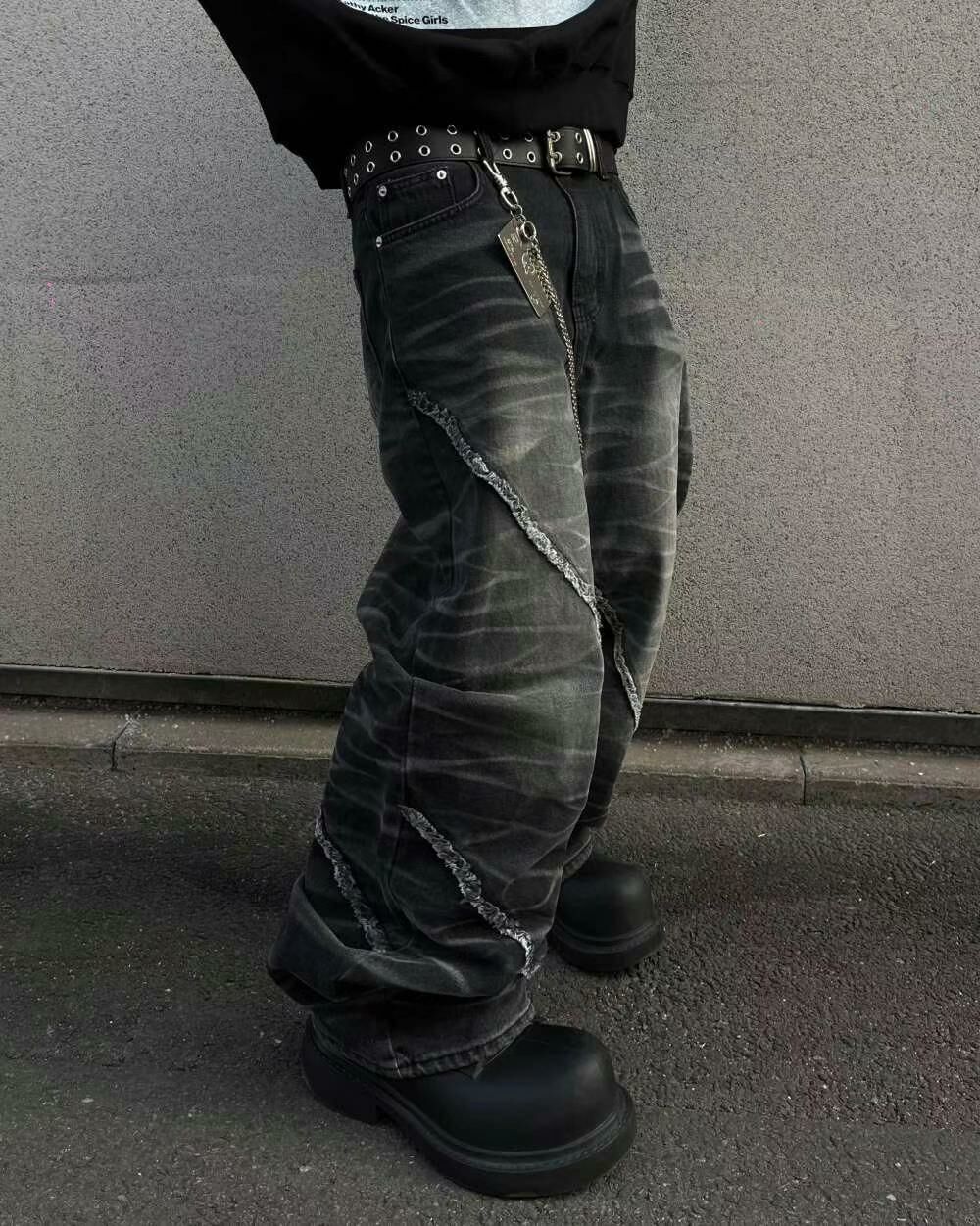 洗水紋鬆身牛仔褲 TAC-0133J