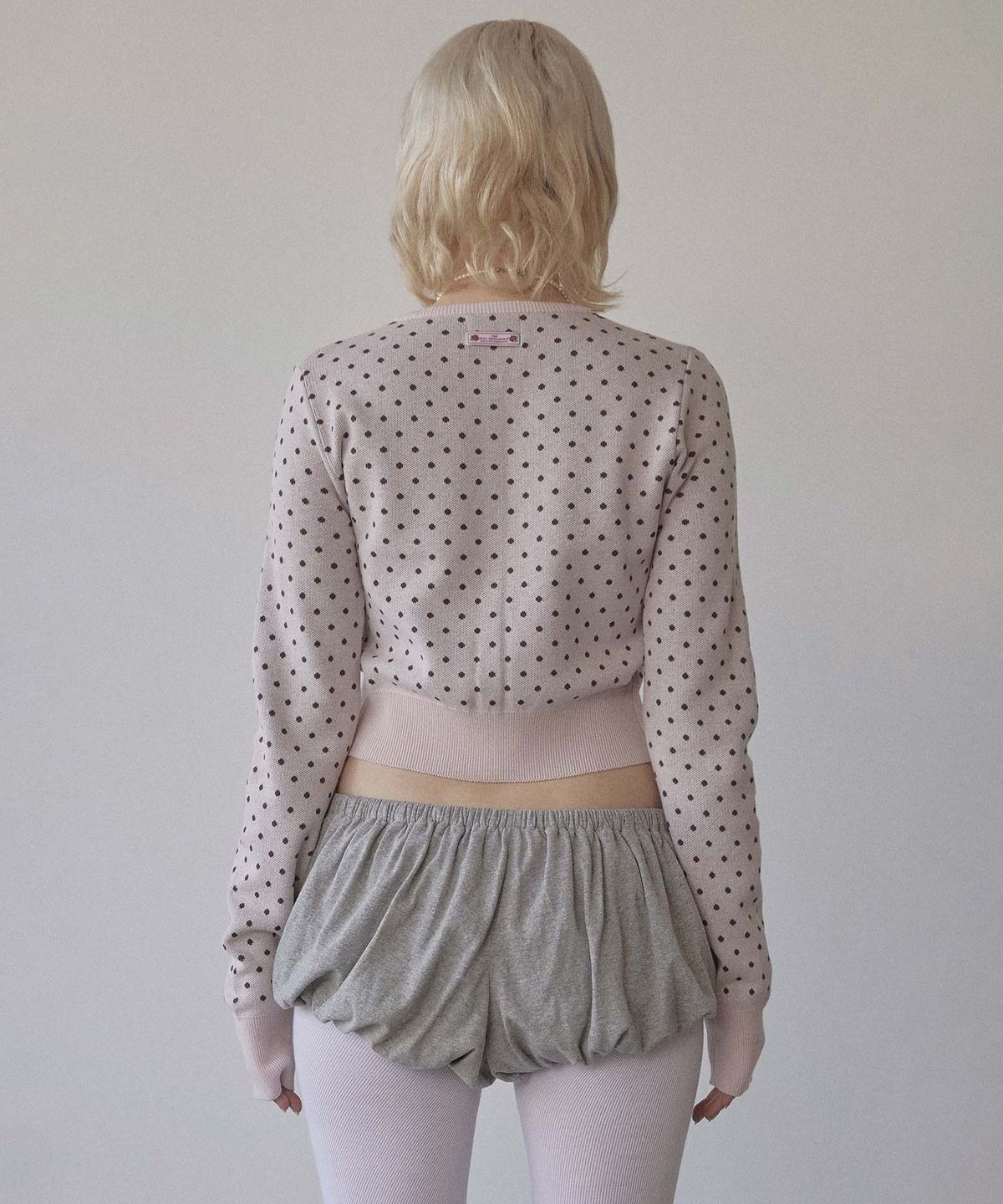 SCULPTOR) REI同款！Polka Dot Cardigan Baby Pink/Brown