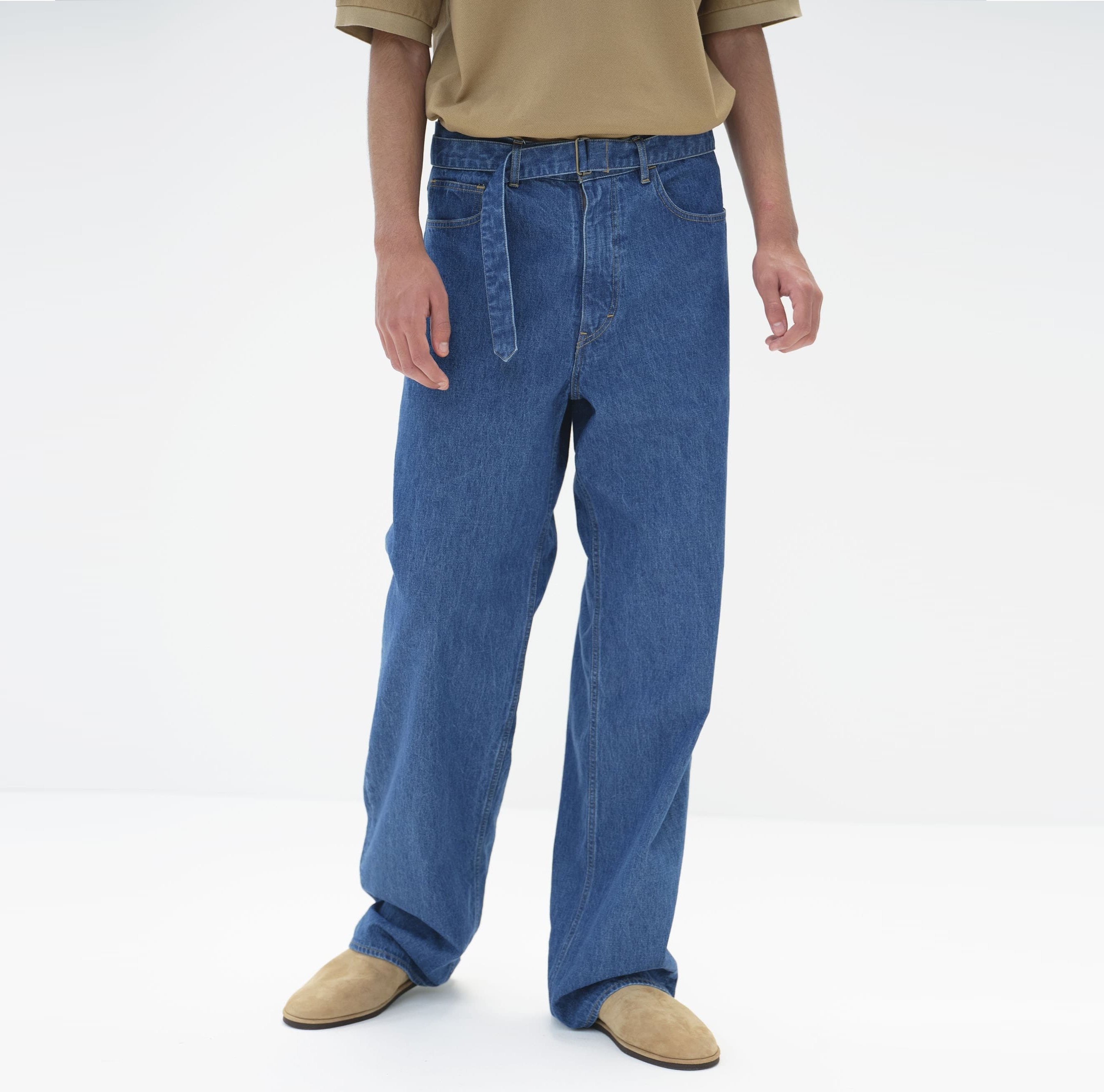 AURALEE 2025 S/S SELVEDGE LIGHT OZ DENIM BELTED PANTS - PRE ORDER ITEM (預訂中)