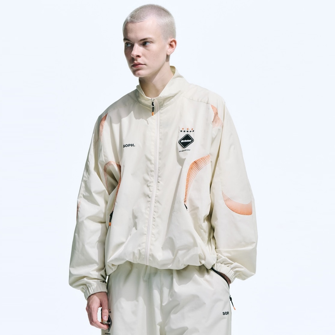 SOPHNET FCRB 2025 S/S STAND COLLAR PRACTICE JACKET - OFF-WHITE PRE ORDER ITEM (預訂中)