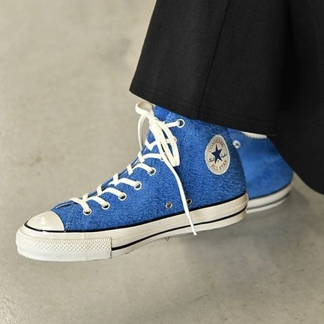 限時特價預購┃日本 CONVERSE SUEDE ALL STAR US HI 麂皮 毛毛 高筒 藍色