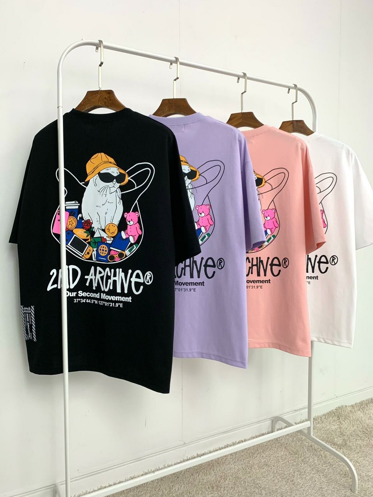 貓仔圖案英文字短袖Tee 2nd-226T