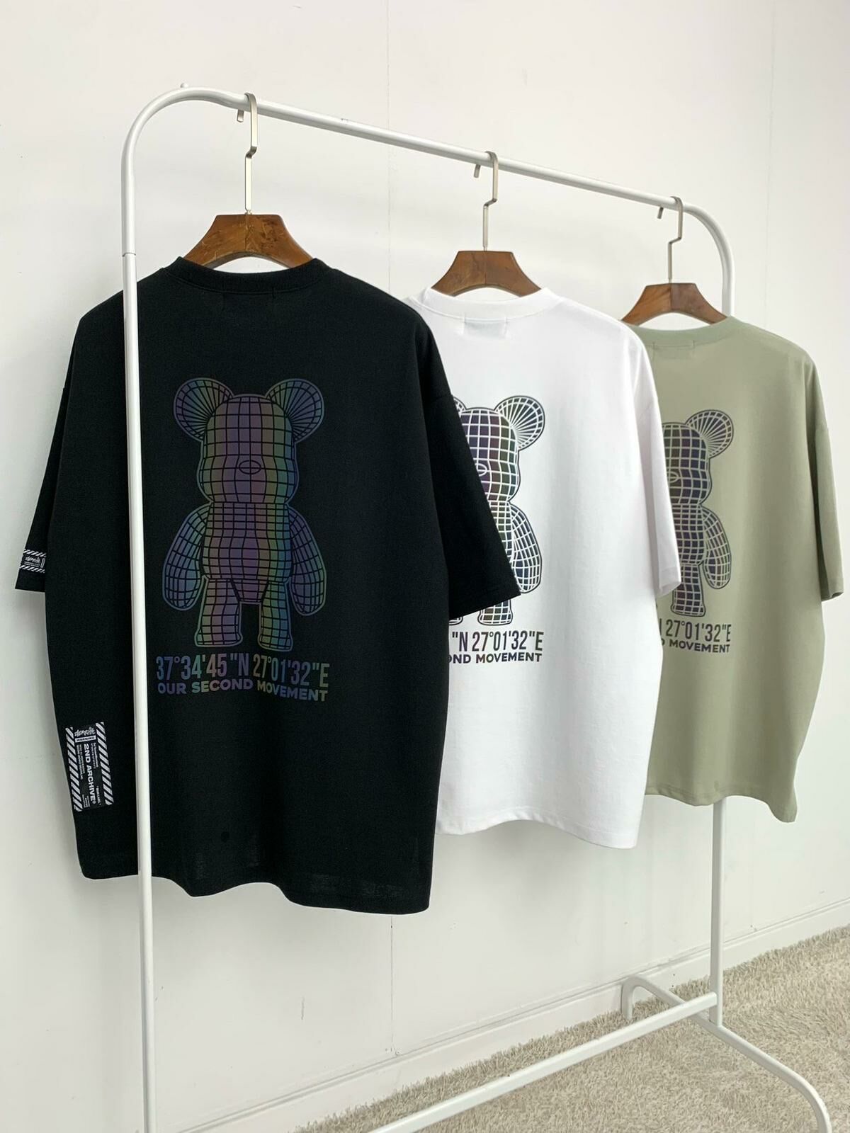 3M反光熊仔圖案英文字短袖Tee 2nd-227T