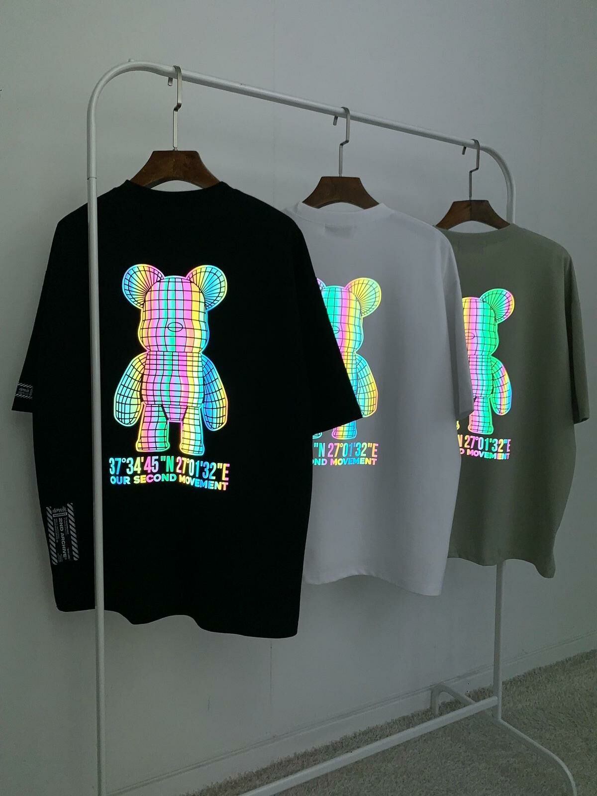 3M反光熊仔圖案英文字短袖Tee 2nd-227T