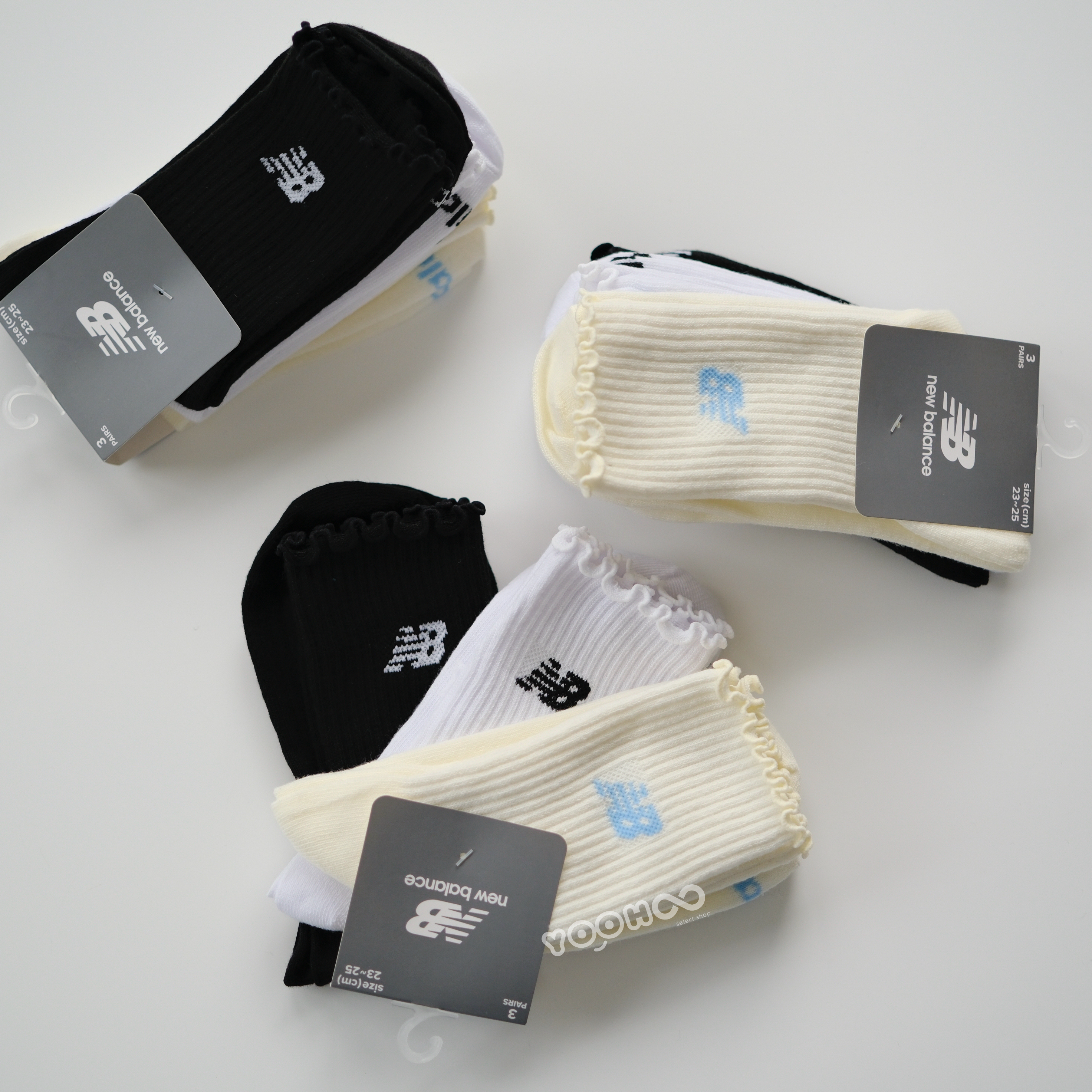 現貨┃日本 New Balance 三雙組 捲邊 木耳邊 襪子 長襪