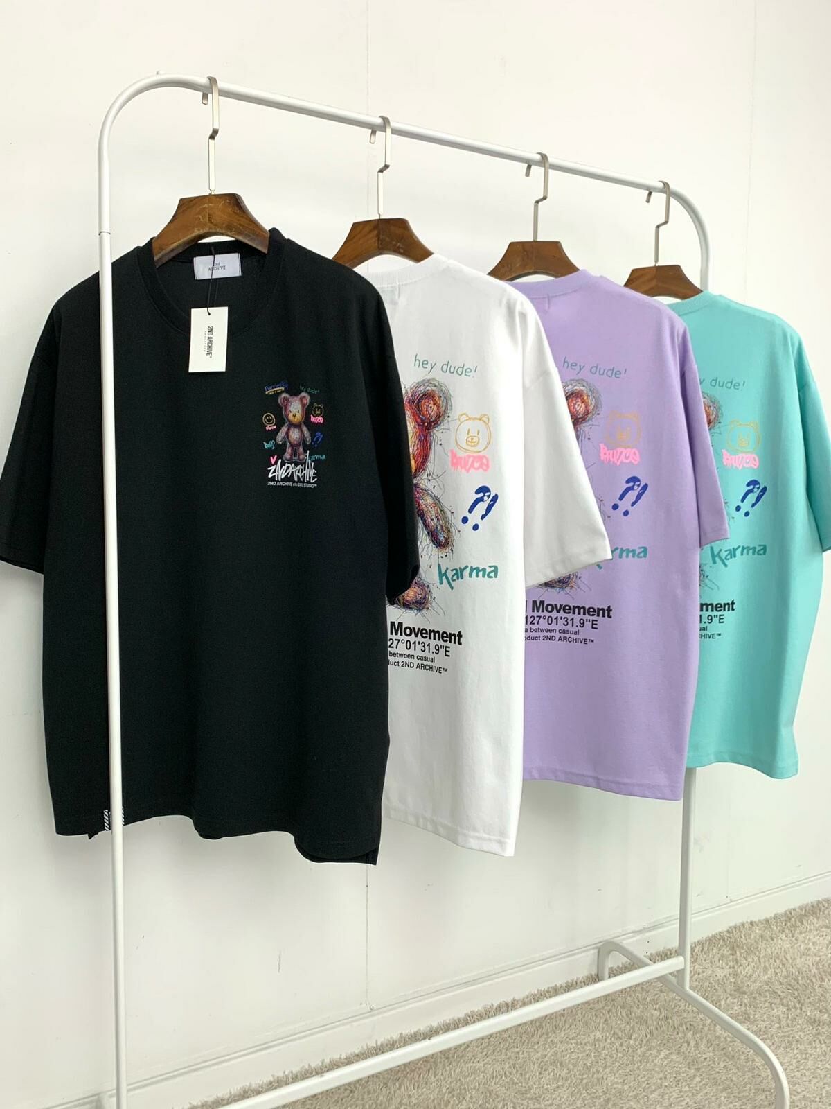 熊仔圖案英文字短袖Tee 2nd-229T