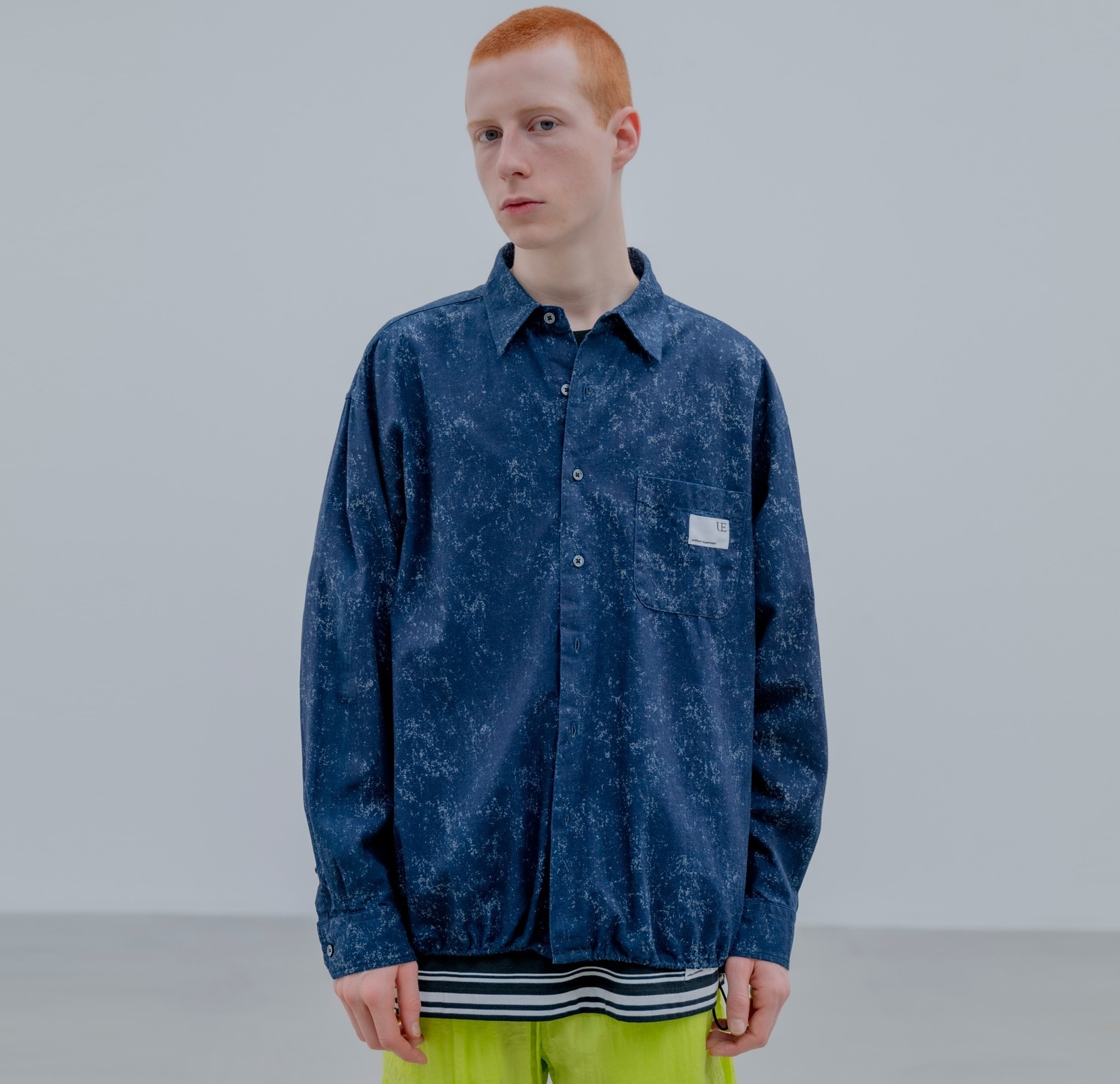 SOPH Uniform Experiment 2025 S/S INDIGO PRINT DRAWCORD SHIRT - PRE ORDER ITEM (預訂中)