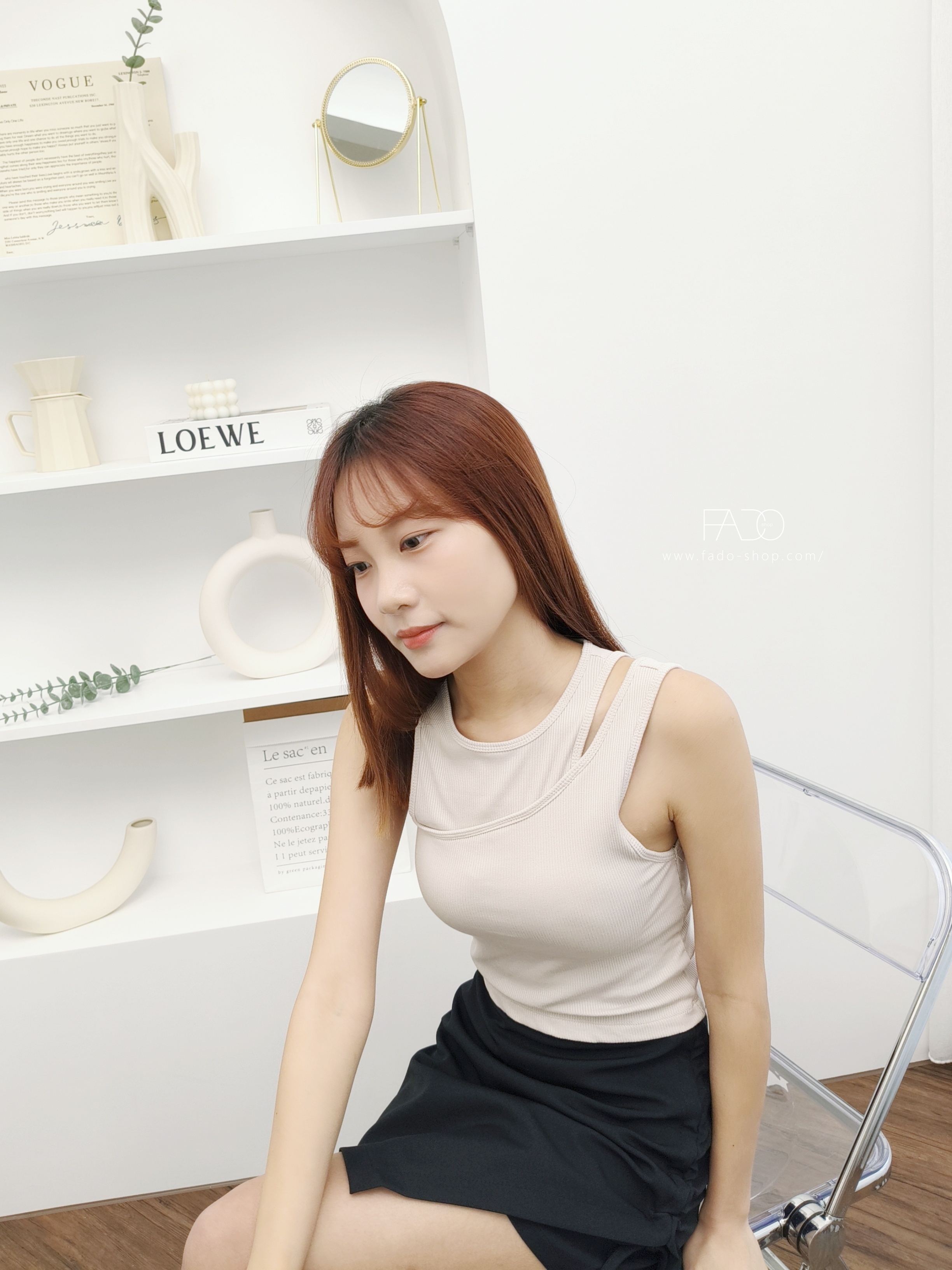 法朵Fado shop｜ 肩帶不規則背心 (有胸墊) 5263013