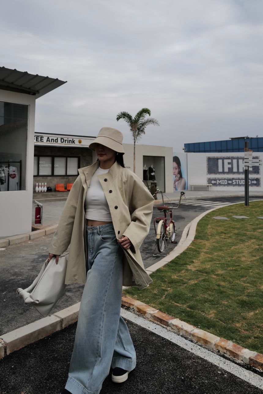 復古淺藍牛仔褲