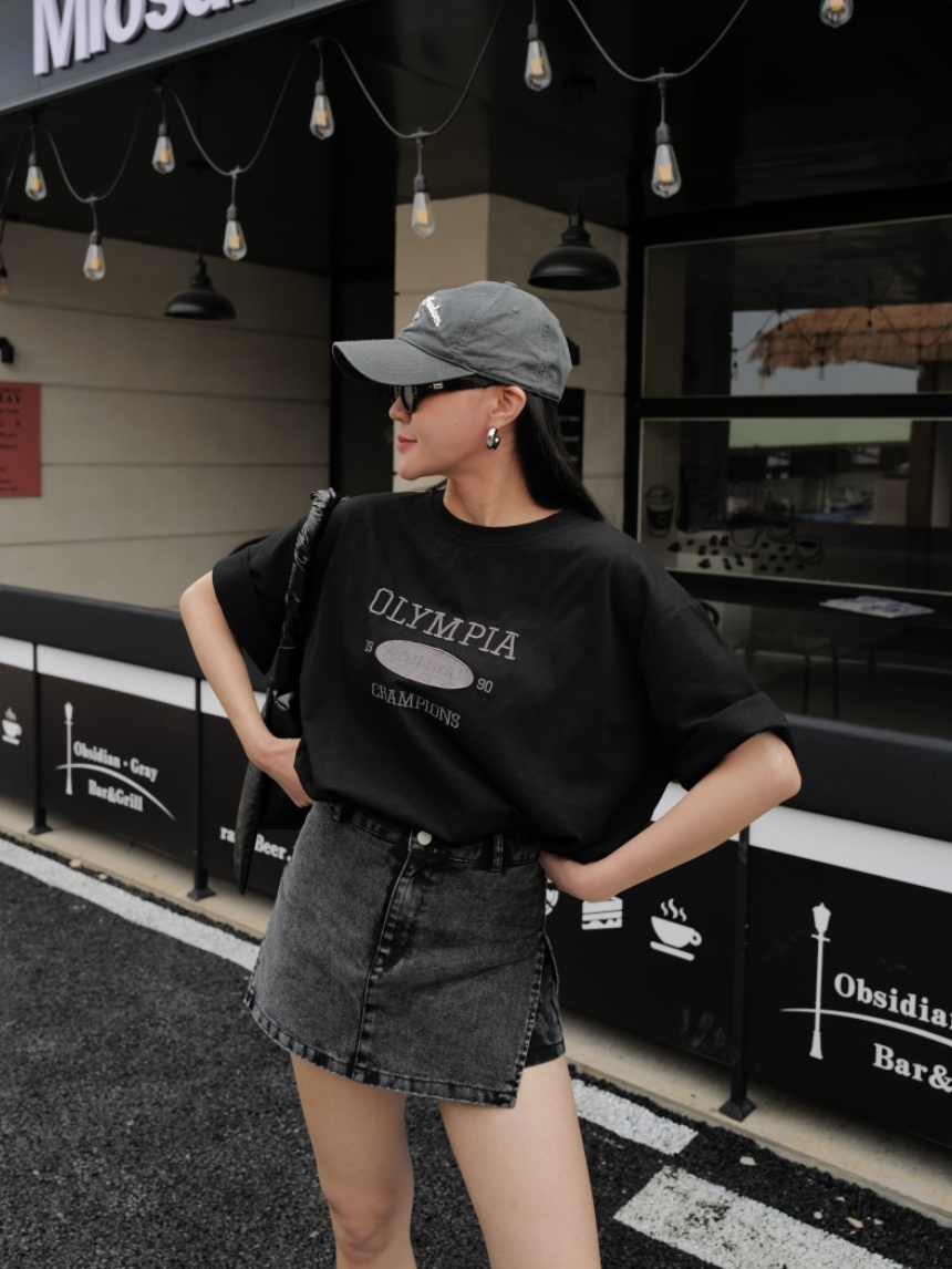 洗水棉重工刺繡大版男友上衣*5色