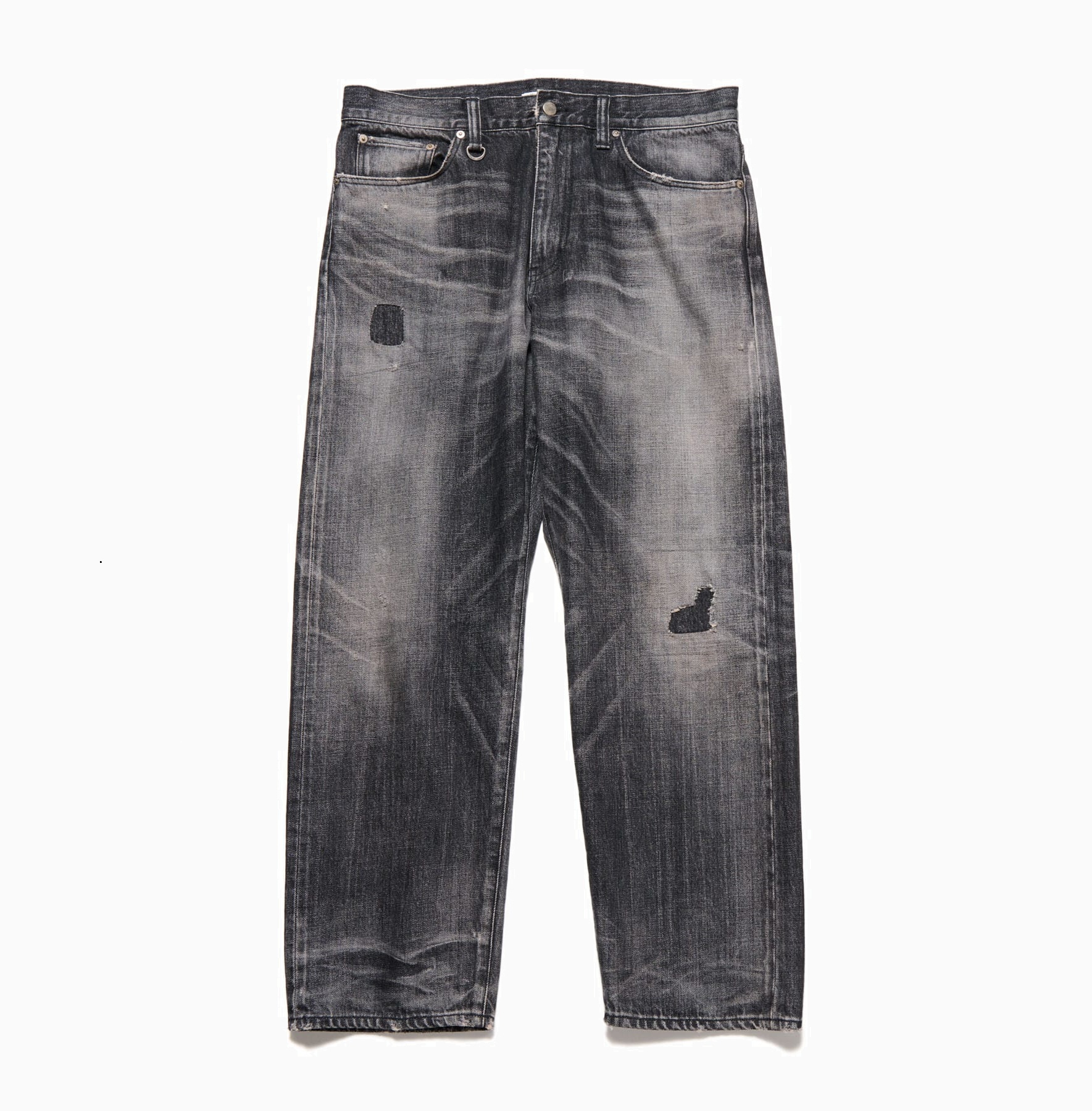 SOPH Uniform Experiment 2025 S/S DAMAGED REGULAR FIT JEANS - BLACK PRE ORDER ITEM (預訂中)