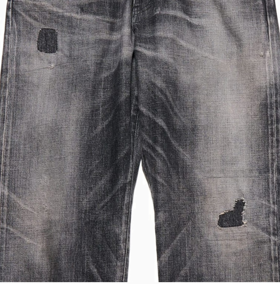 SOPH Uniform Experiment 2025 S/S DAMAGED REGULAR FIT JEANS - BLACK PRE ORDER ITEM (預訂中)