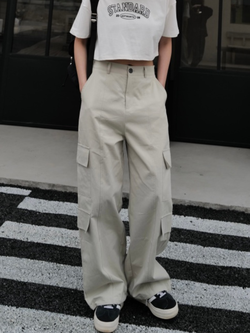 美式挺版寬版工裝褲*4色
