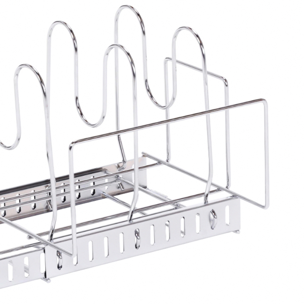 《下村企販》日本鋼製槽下伸縮式鍋具收納架