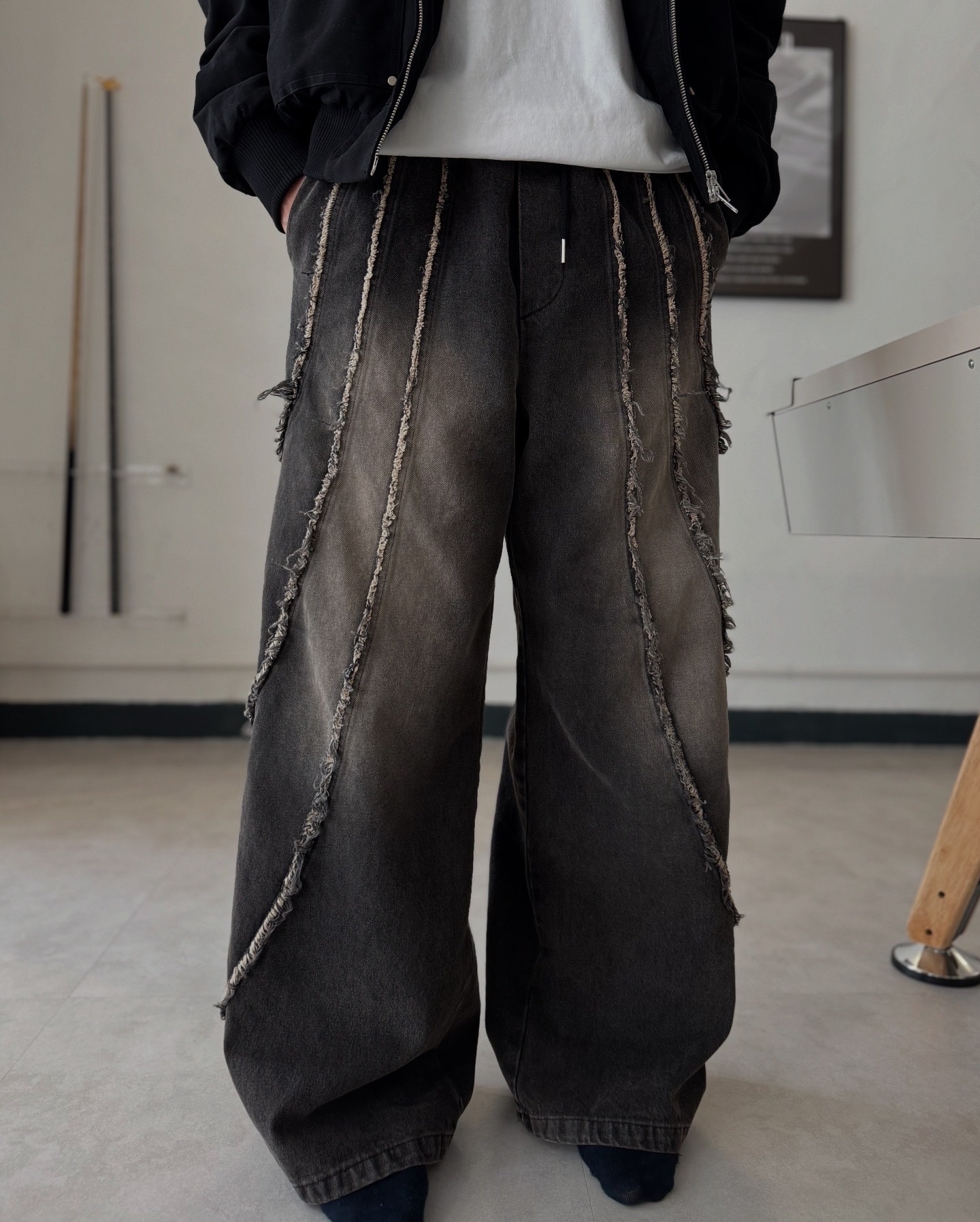 LPT0052 6爛邊邊牛仔褲