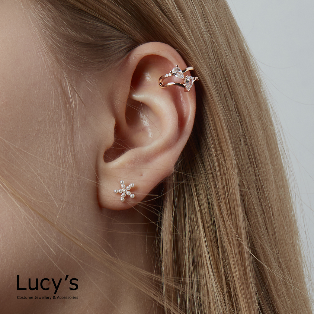 雙線冰滴 耳骨夾 (二色) (120919/120920)