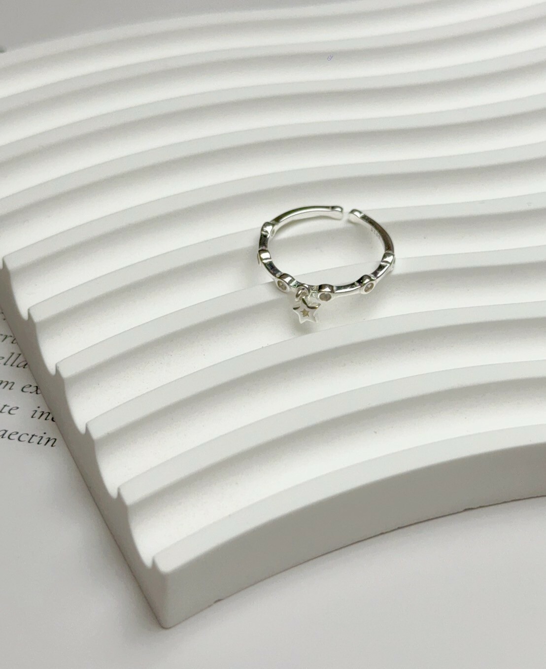 星辰軌跡|純銀星星垂墜戒指