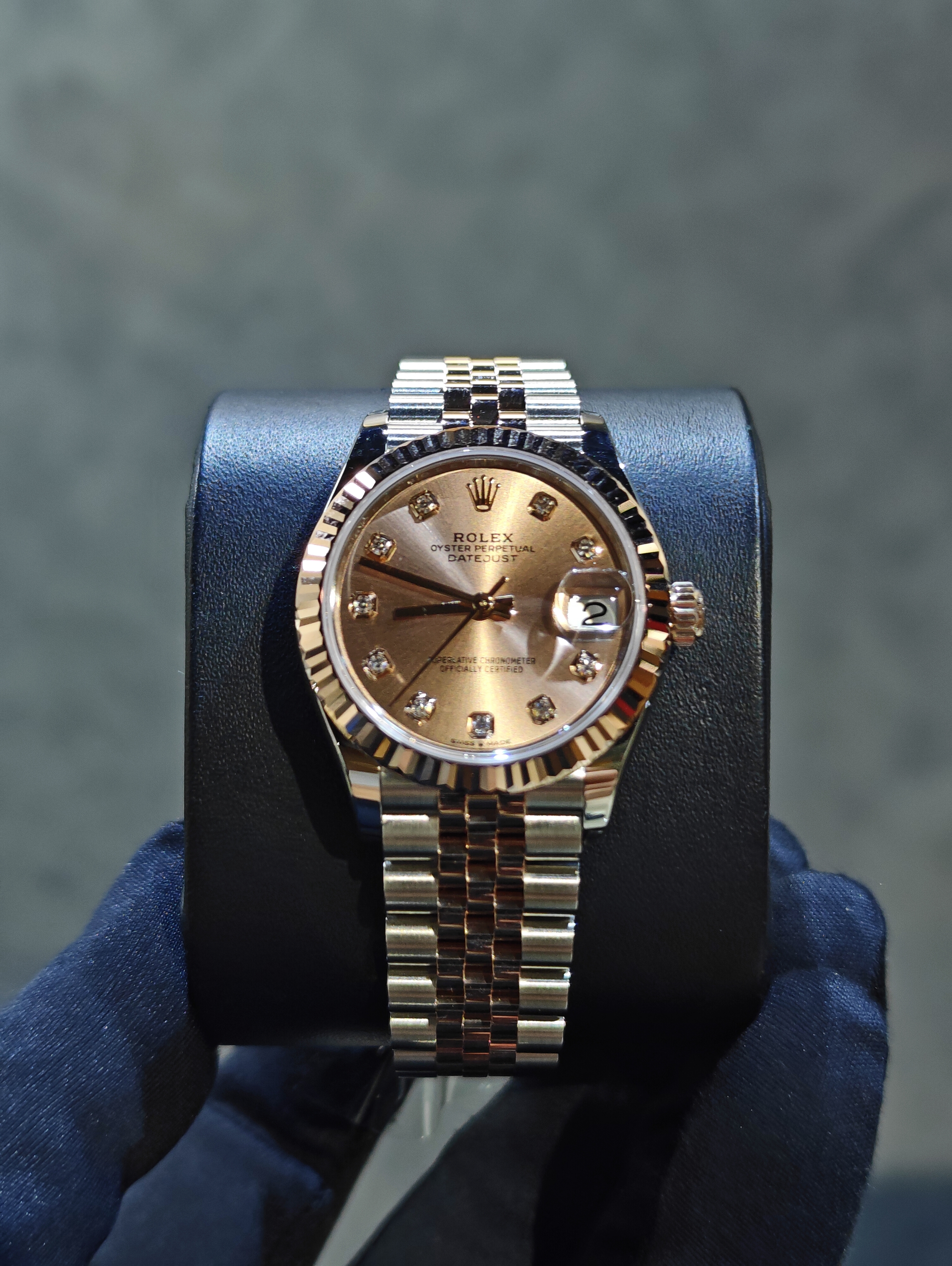 BRAND NEW ROLEX 278271g 278271 ROSE DIAL WITH DIAMOND ROSE GOLD STEEL DATEJUST 31 MM JUBILEE