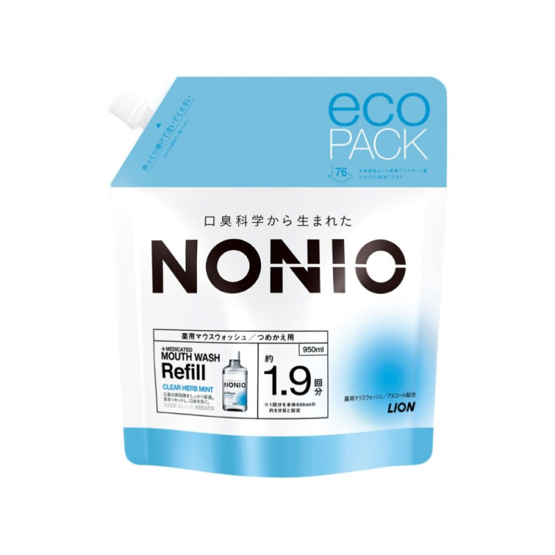 獅王NONIO無口氣漱口水(清涼薄荷 補充裝 950ml 日本製 (Barcode: 4903301332602)