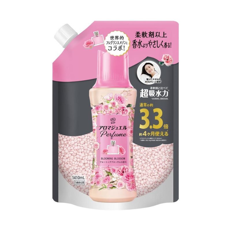 P&G Lenor Happiness Aroma Jewel Hotel星級洗衣香氛柔順珠 補充裝 1410ml 白麝玫瑰香氛 (Barcode: 4987176228673)