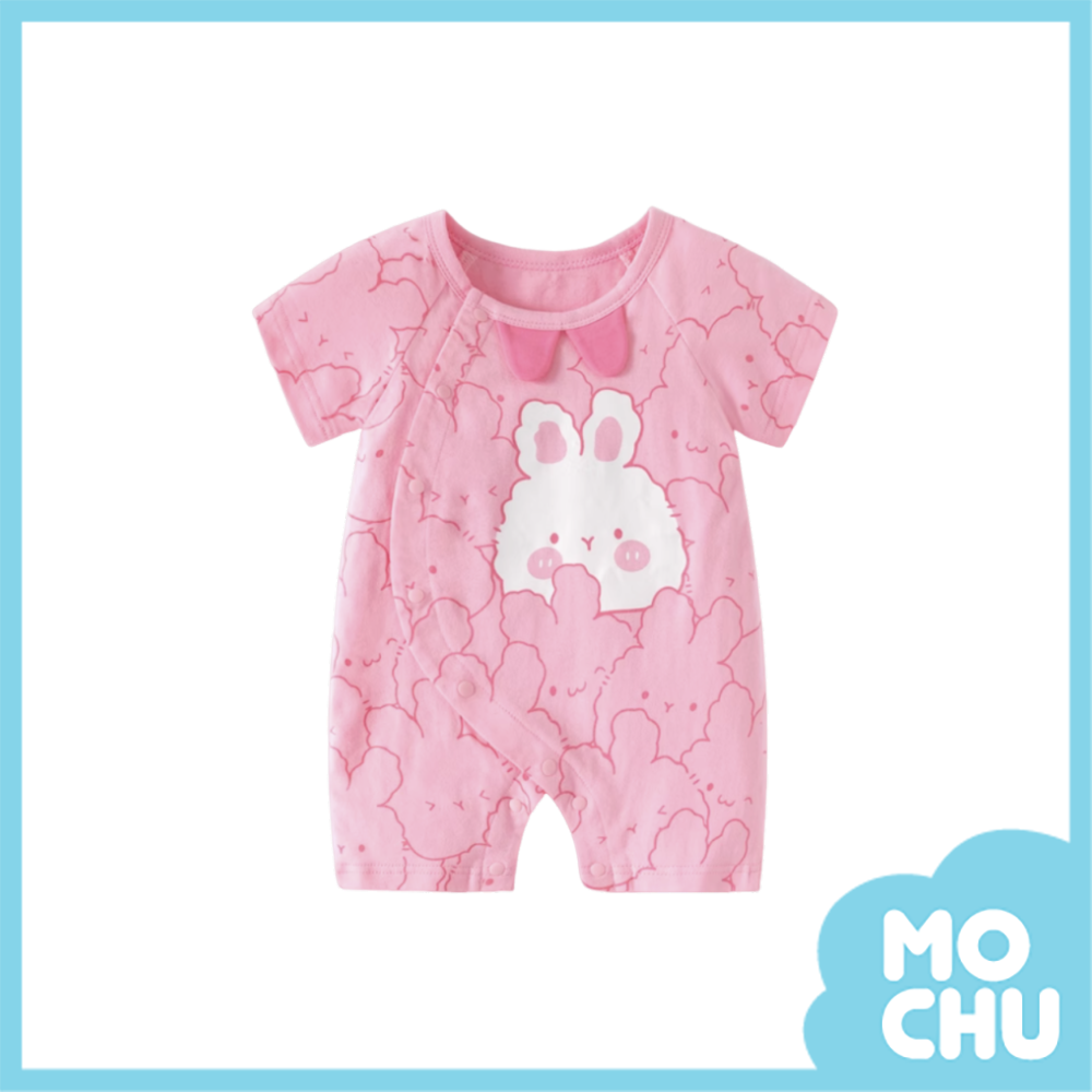 粉色小兔子短袖連身衣