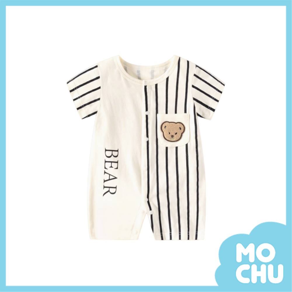 條紋熊短袖連身衣