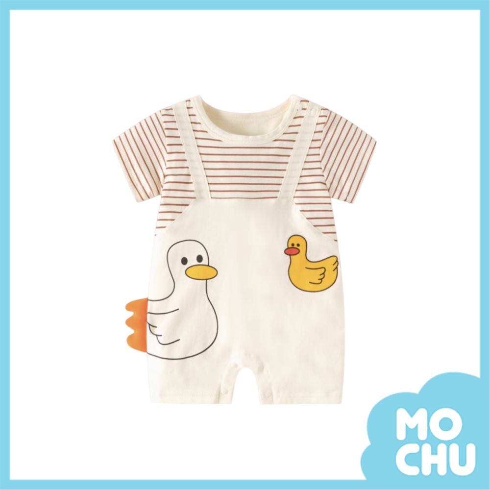 條紋鴨短袖連身衣