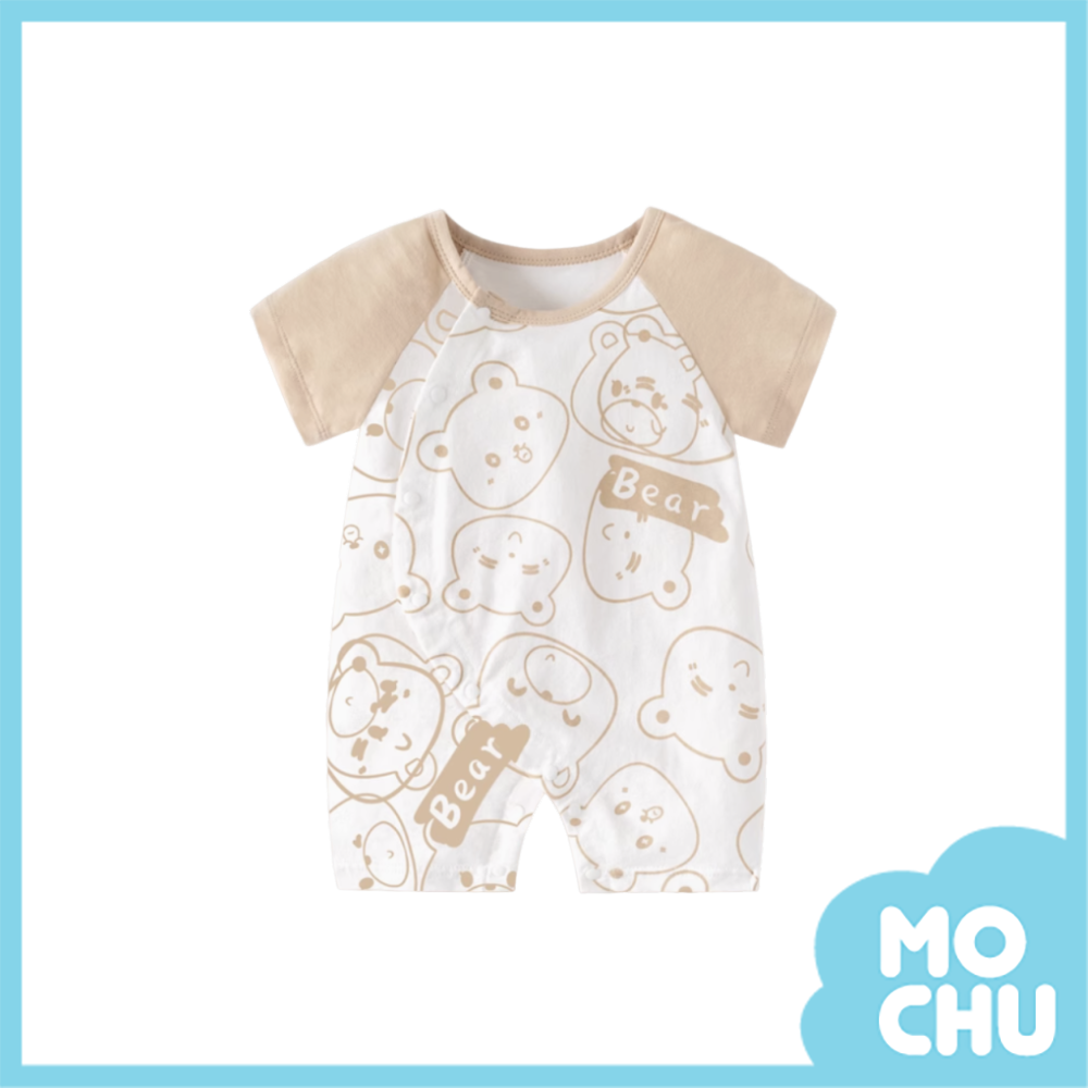 小熊滿印短袖連身衣