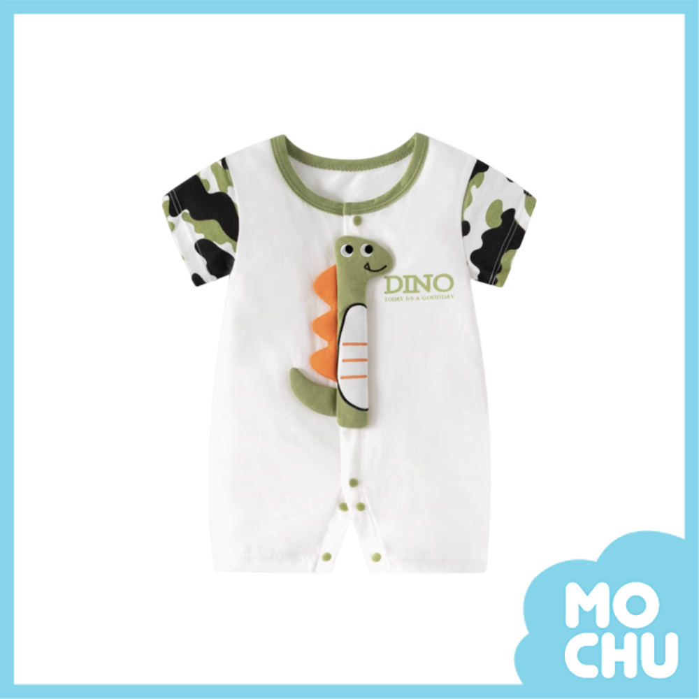 迷彩小恐龍短袖連身衣