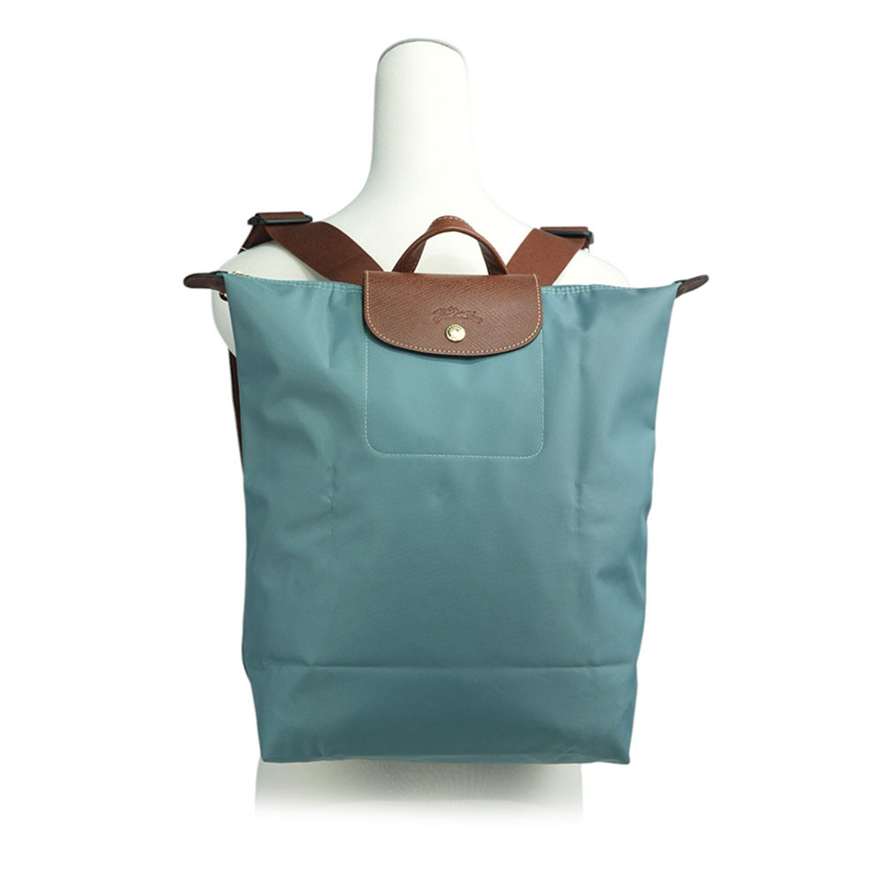【LONGCHAMP】Le Pliage Original M 再生帆布中型折疊後背包(尤加利色)10284 089 P93