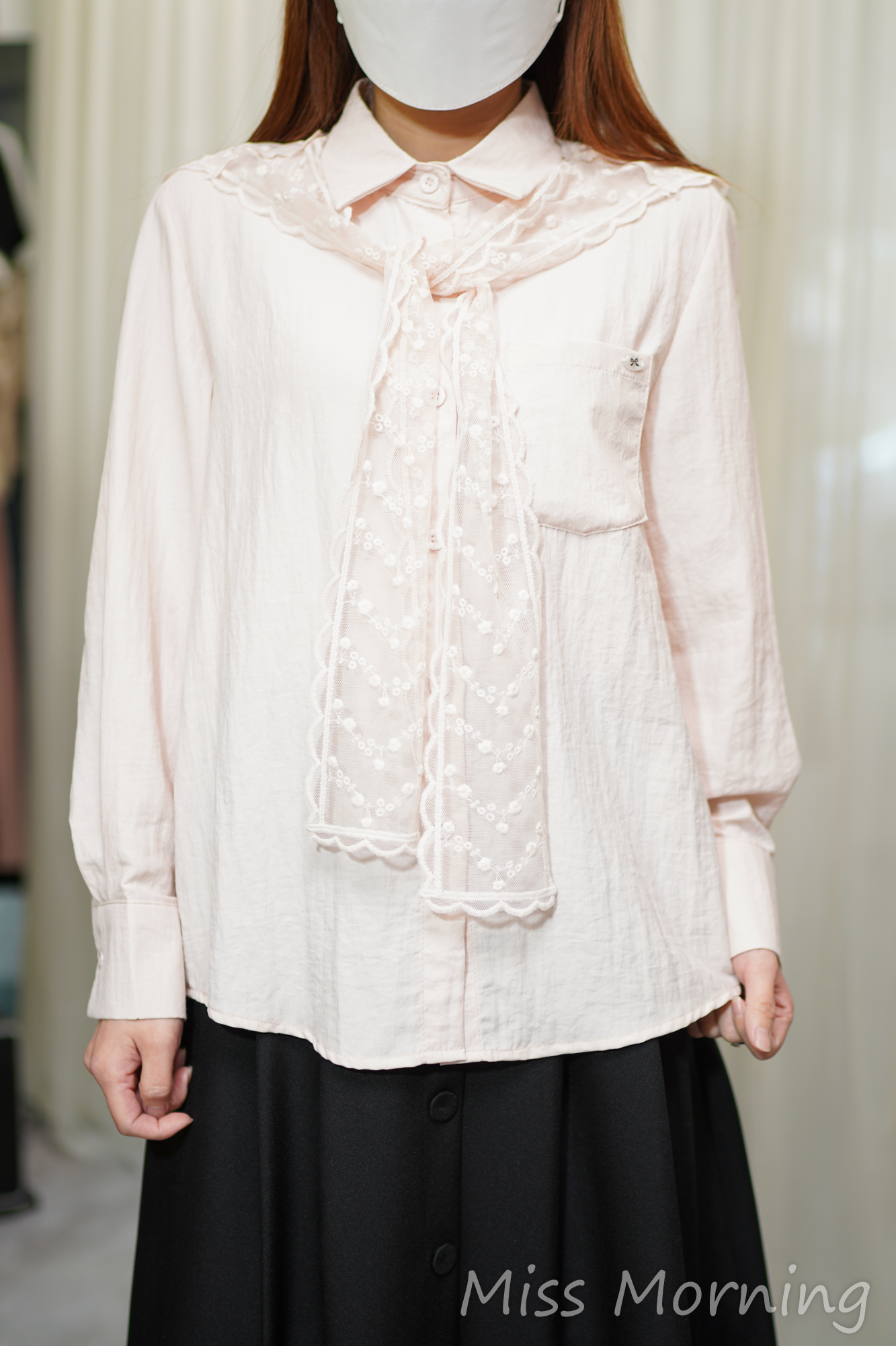 免燙lace肩上衣(14451)&免燙假腰帶傘裙(33897)