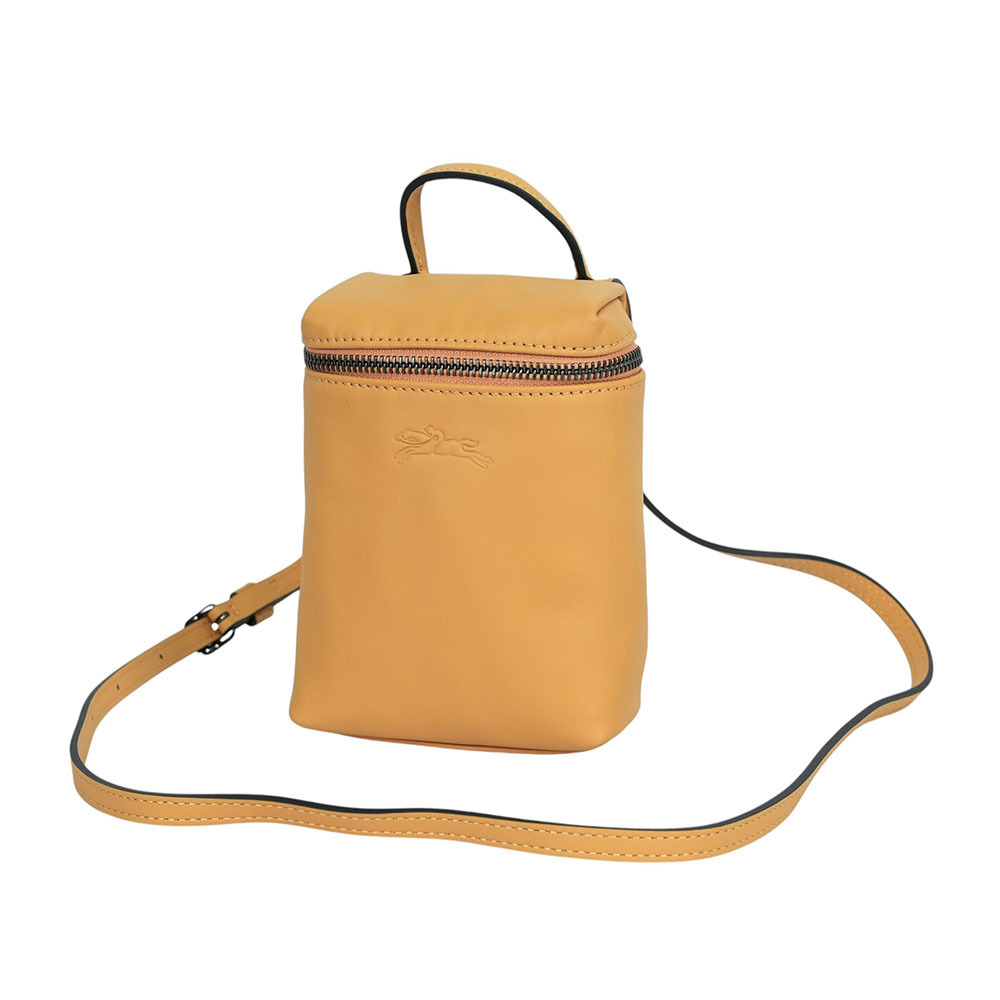 【LONGCHAMP】Le Pliage Xtra XS 小牛皮拉鍊迷你手提/斜背二用包(蜜糖色)10285 987 117
