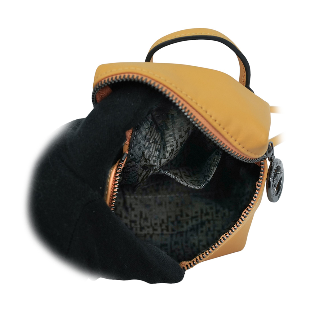 【LONGCHAMP】Le Pliage Xtra XS 小牛皮拉鍊迷你手提/斜背二用包(蜜糖色)10285 987 117