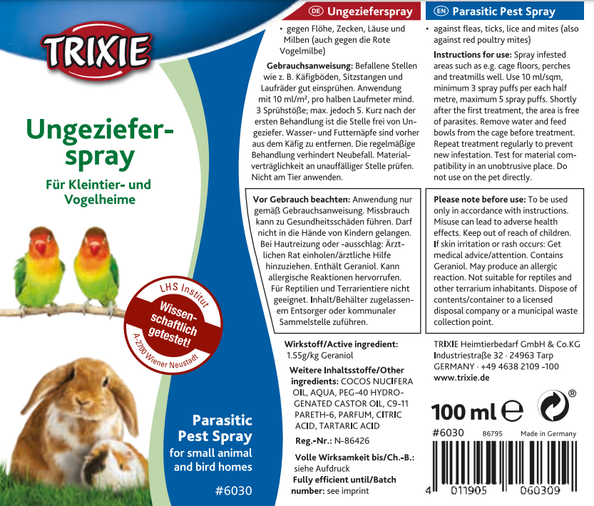 TRIXIE Parasite Spray 100ml for small animal