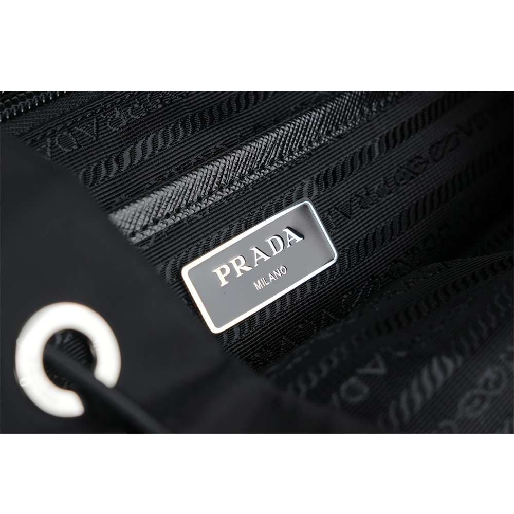 【PRADA】三角牌Logo 尼龍雙口袋後背包(黑色)1BZ070 ZOT F0002