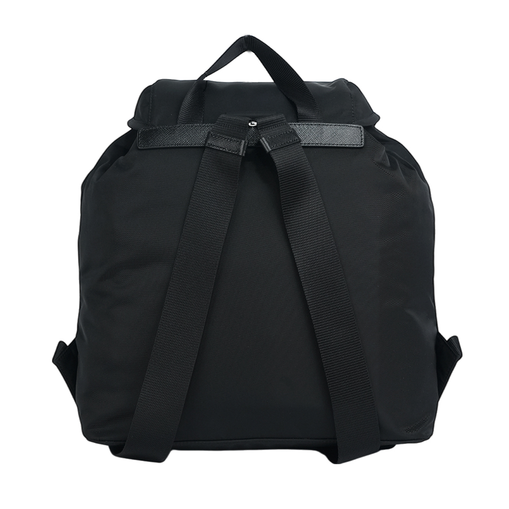 【PRADA】三角牌Logo 尼龍雙口袋後背包(黑色)1BZ070 ZOT F0002