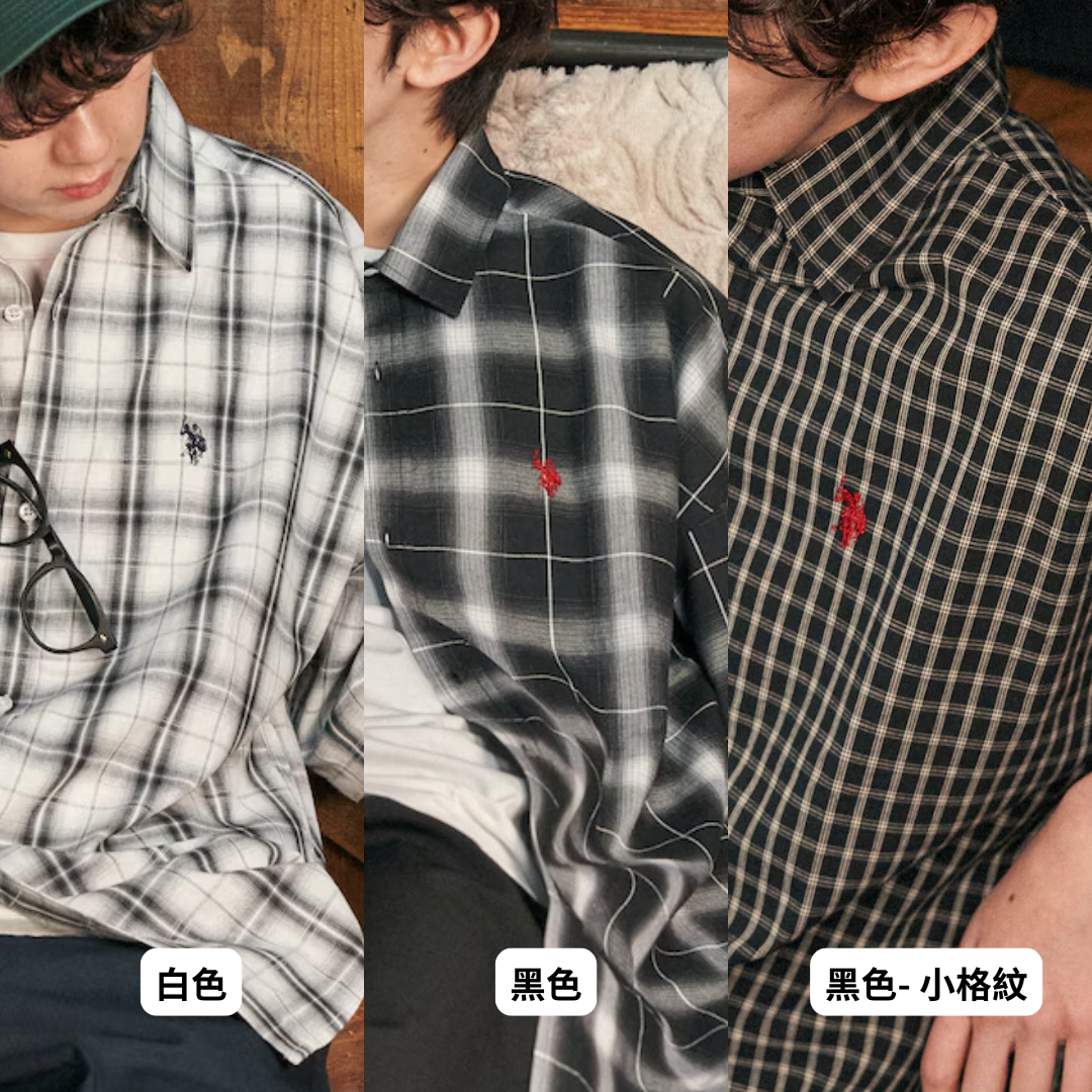 "代購" U.S. POLO ASSN. 刺繡LOGO 格紋短袖襯衫