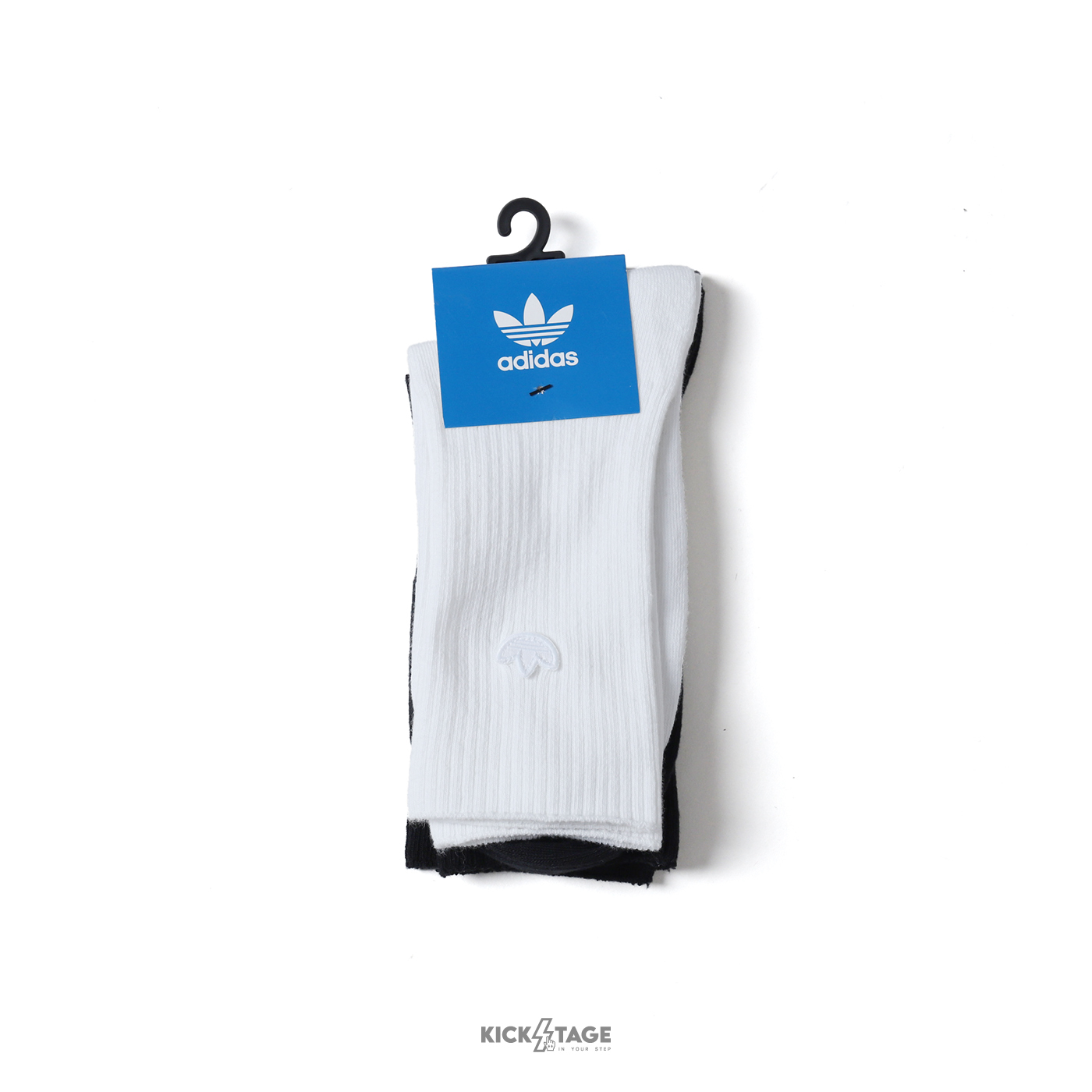 ADIDAS PREMIUM ESSENTIALS CREW SOCK 2PP 黑白 米藍 小標 中筒襪 長襪 2雙入【IC8699/JJ1837】